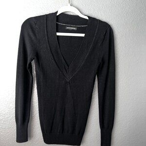 Express Design Studio Women’s Black Deep V-Neck Sweater Size XS Long Sleeve